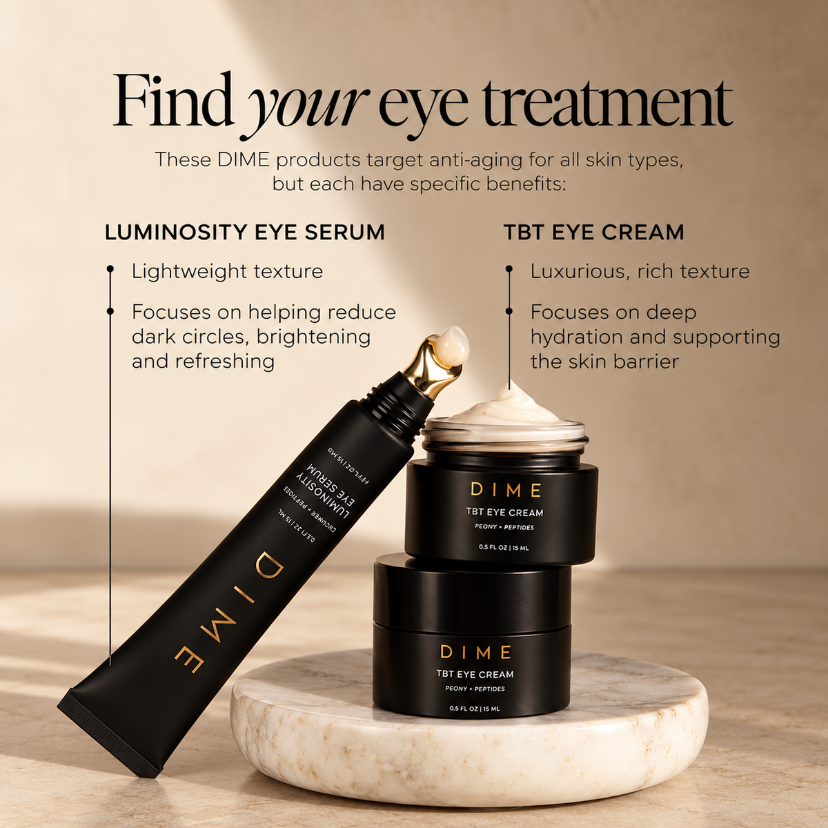 DIME Beauty Luminosity Eye Serum – Dark Circles & Puffiness Treatment