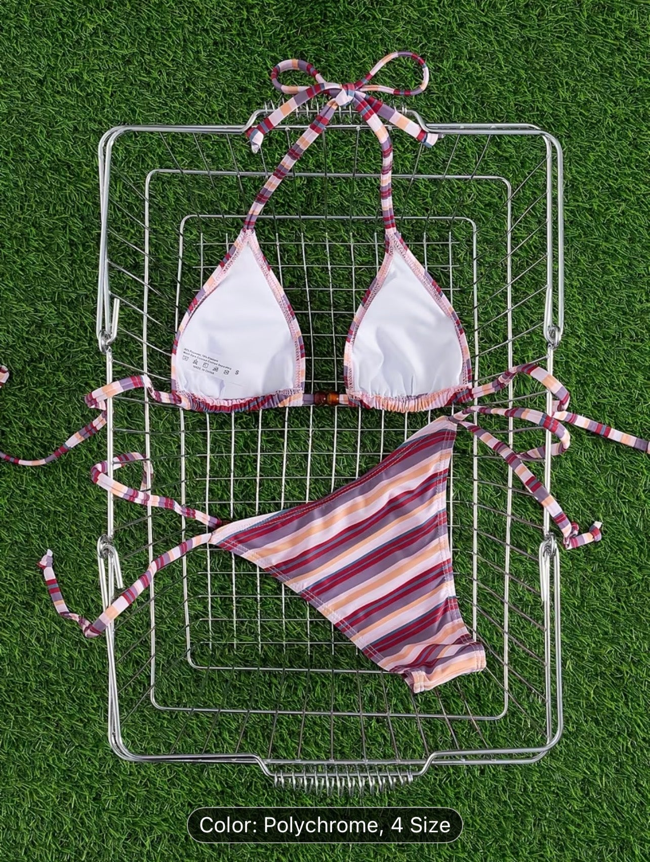 JUST DROPPED Retro Striped Bikini Set – Color Block Halter Summer Beachwear for Women | ultrachicstoreofficile - UltraChic