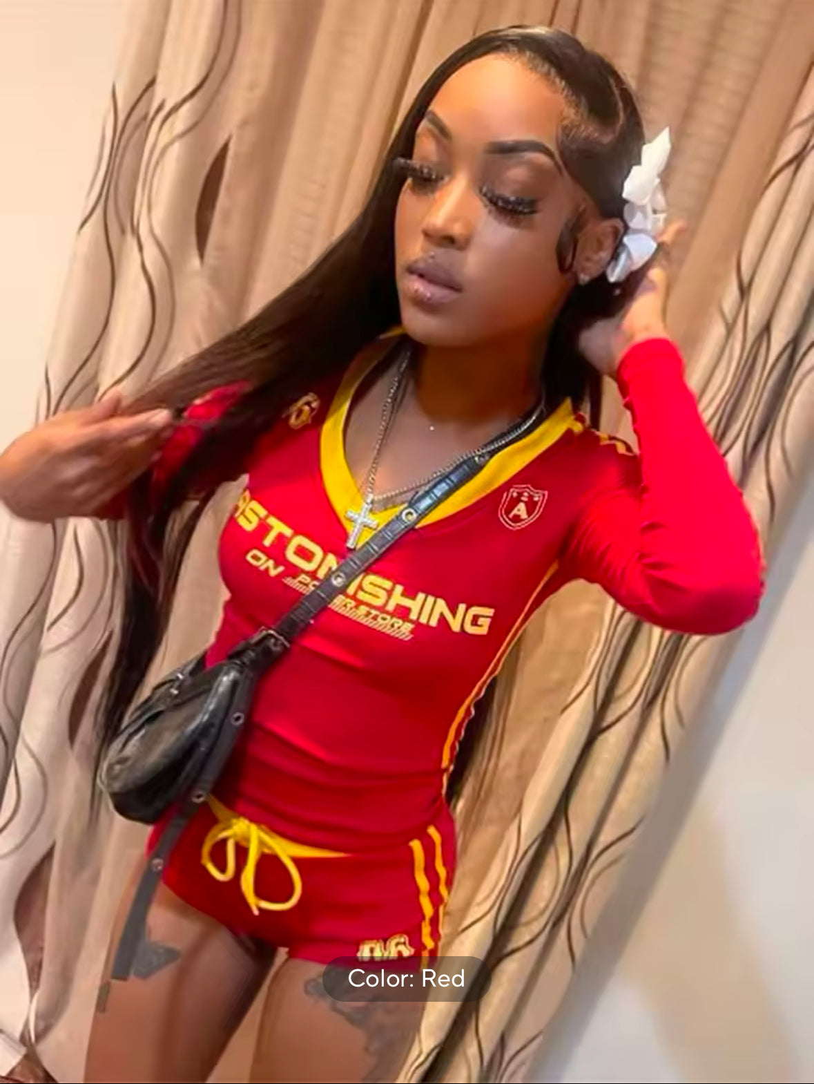Sporty 2-Piece Women’s Tracksuit – Trendy Letter Print Crop Top & Shorts Set for Street Style Fashion