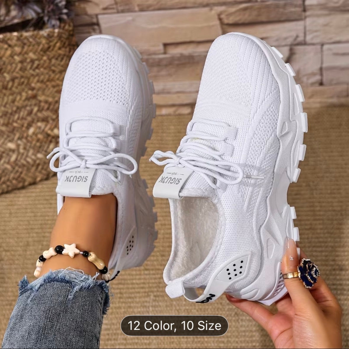 Women’s Breathable Knit Sneakers – Lightweight, Comfortable Low-Top Walking & Running Shoes - UltraChic