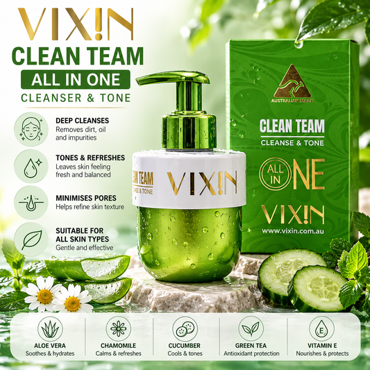 VIXIN Clean Team All-In-One Cleanser & Toner 200ml | Daily Face Cleanser