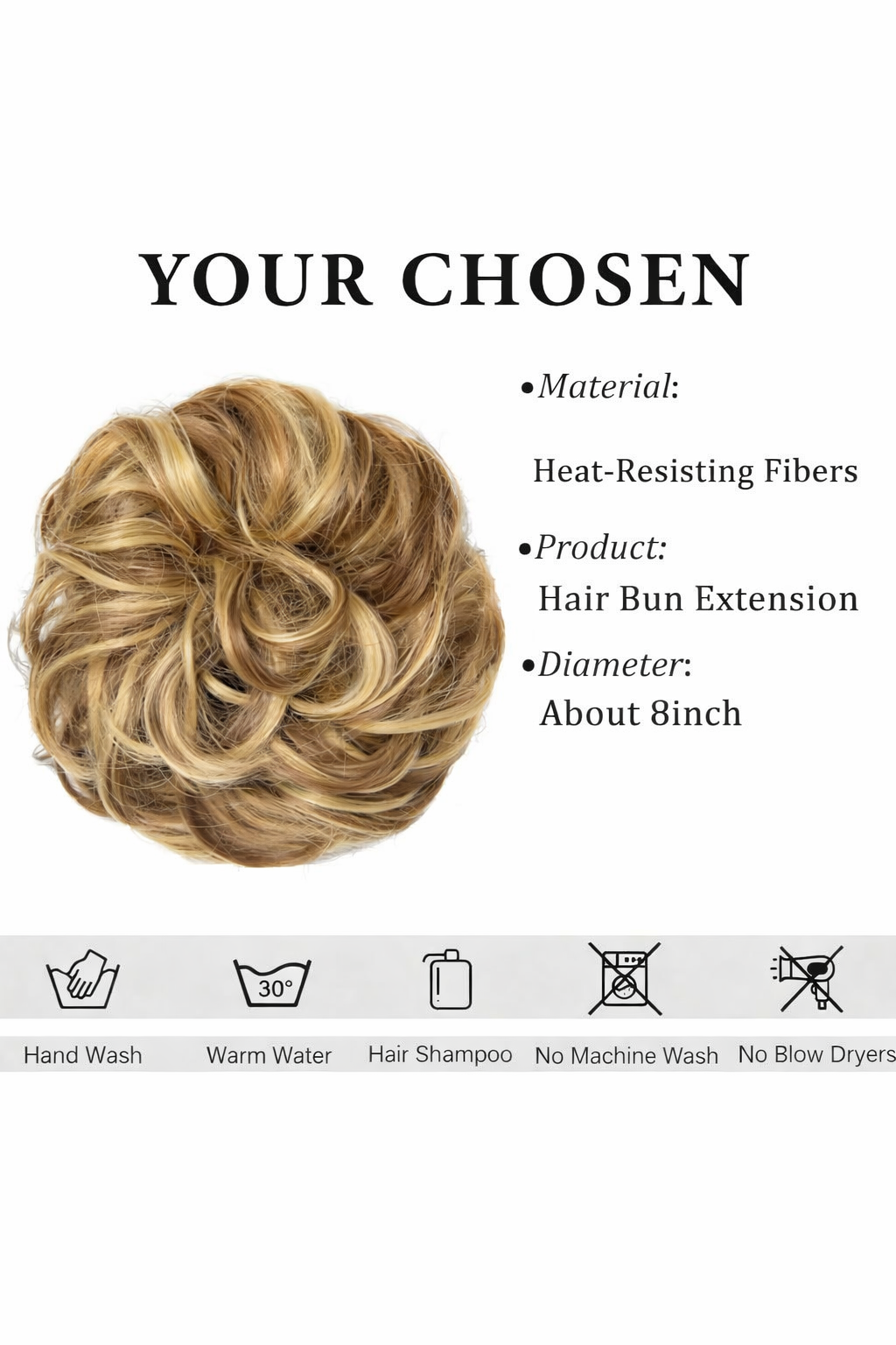 Messy Bun Hair Piece Scrunchie – Wavy Curly Synthetic Chignon Ponytail Thick Updo Hair Extension for Women - UltraChic