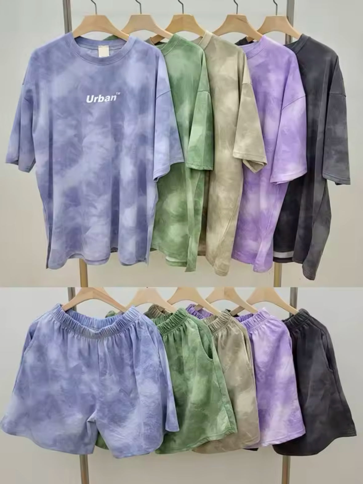 Soft Summer Tie Dye T-Shirt & Shorts Set for Women – Casual Loose Fit with Pockets for Ultimate Comfort & Style