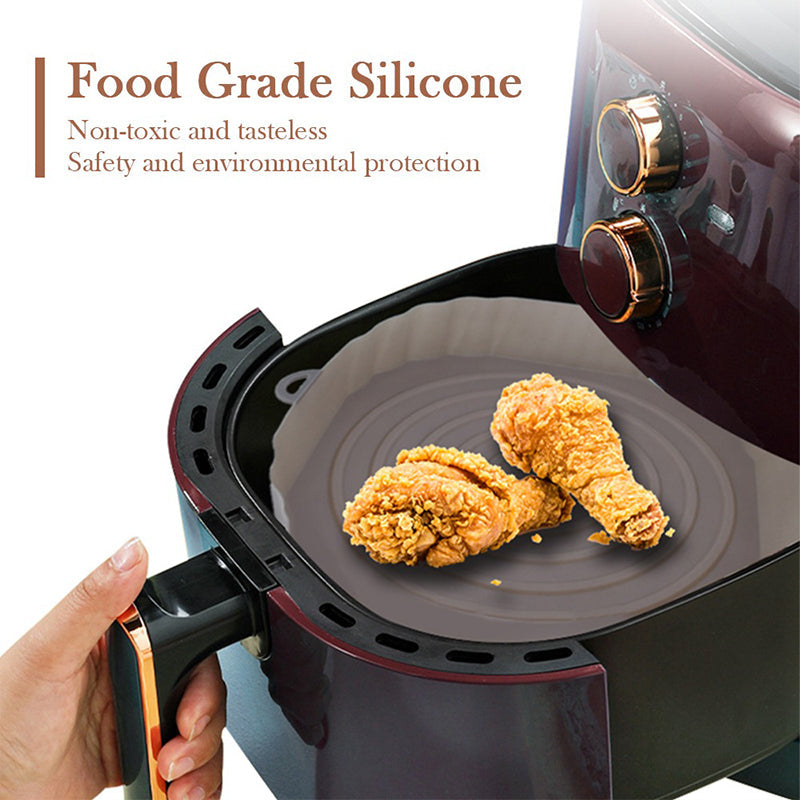 1/2/3PCS Reusable Air Fryer Silicone Pot Oven Baking Tray Airfryer Silicone Basket Pizza Fried Chicken Grill Pan Mat for Kitchen - UltraChic