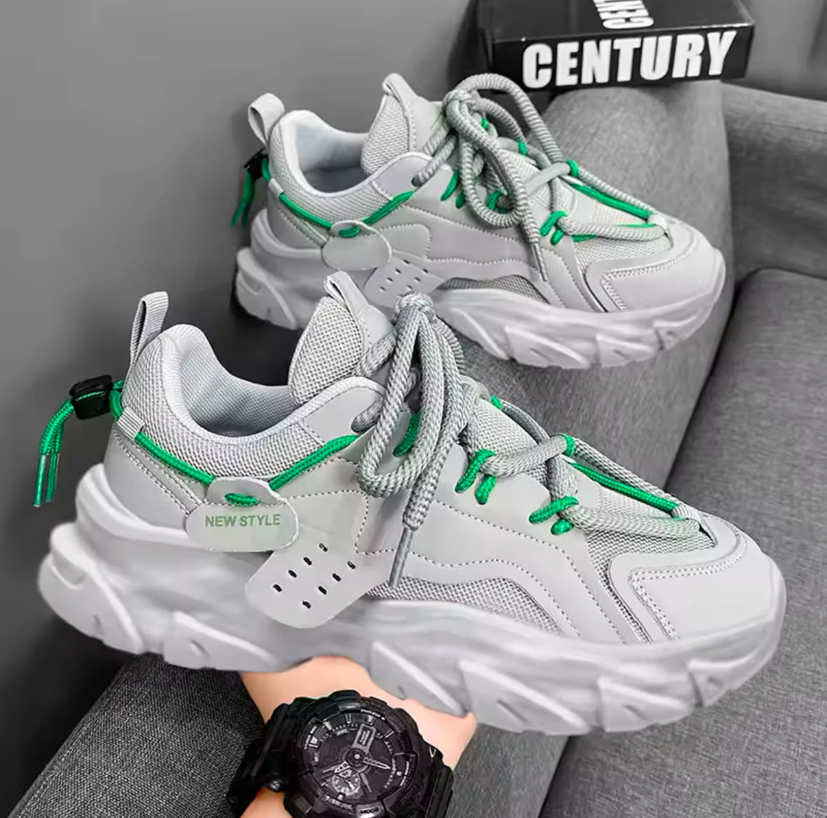 Men’s breathable sneakers with thick soles, perfect for outdoor running, tennis, and all-season comfort, featuring soft soles for ultimate support and casual style