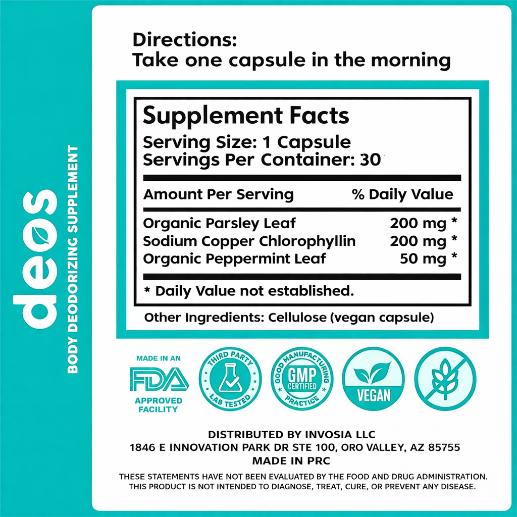 Internal Body Deodorizer Capsules – Natural All-Day Freshness Detox Supplement for Men & Women - UltraChic