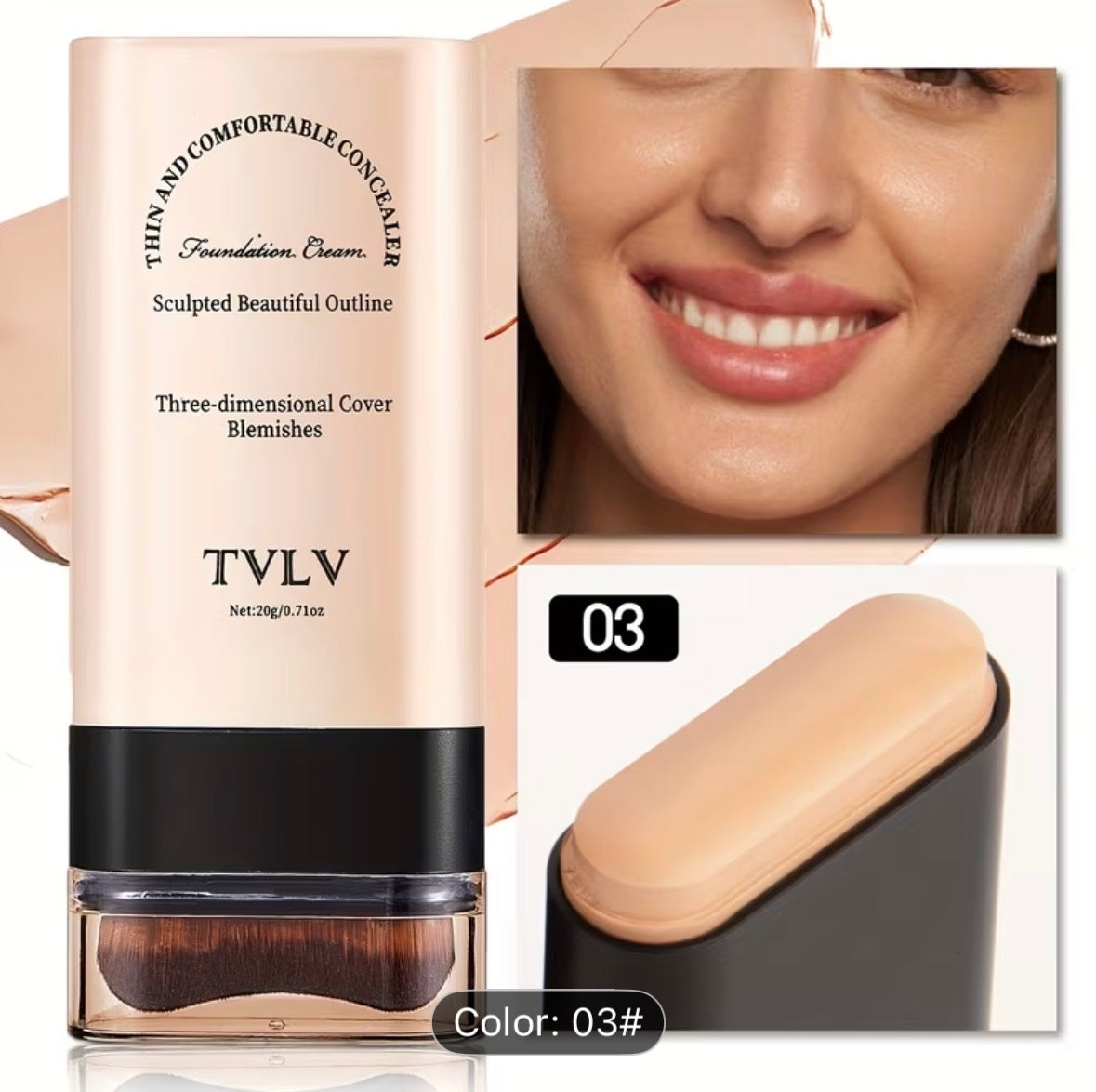 2-in-1 Concealer & Foundation Stick – Waterproof, Sweat-Resistant, Full Coverage for Flawless Makeup