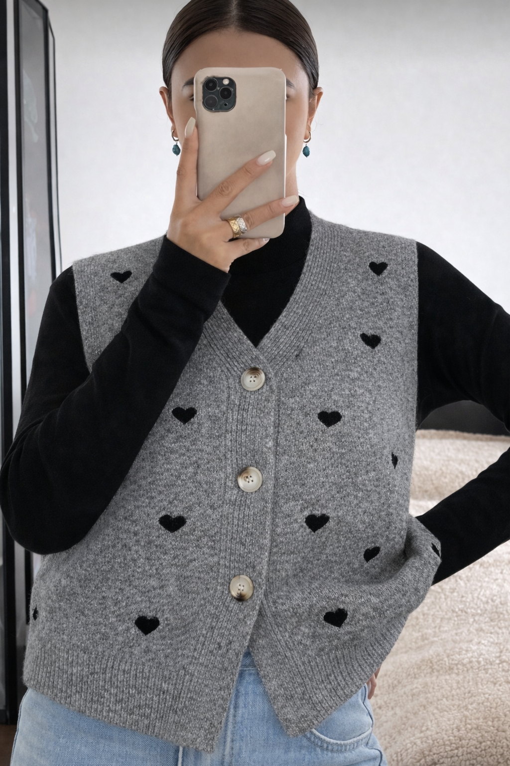 Women’s Leopard Knit Vest – Elegant Autumn/Winter Sleeveless Office Layer