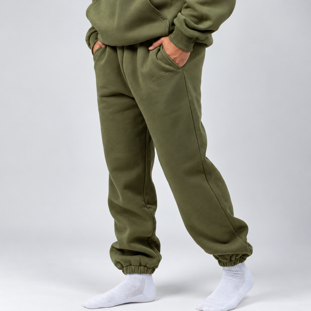 Comfrt Signature Sweatpants – Olive Green Heavyweight Joggers