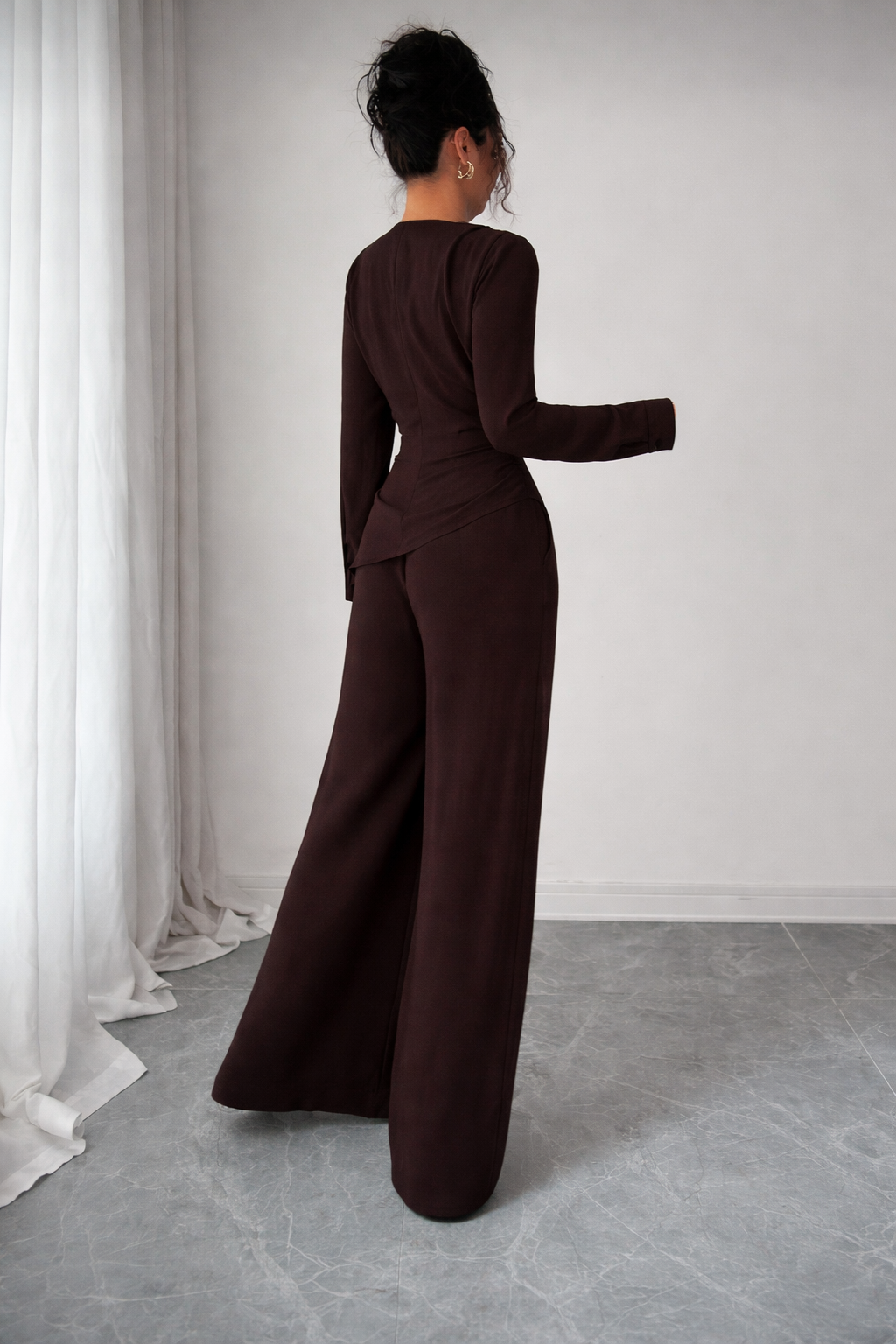 Women’s Pleated Asymmetrical Top Set – Elegant Autumn/Winter Wear - UltraChic