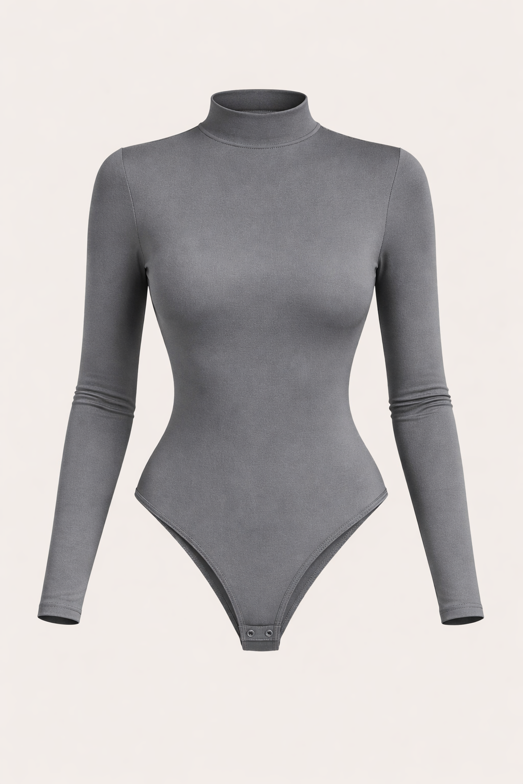 Women’s Stand Collar Long Sleeve Bodysuit – Minimal Autumn Essential Top