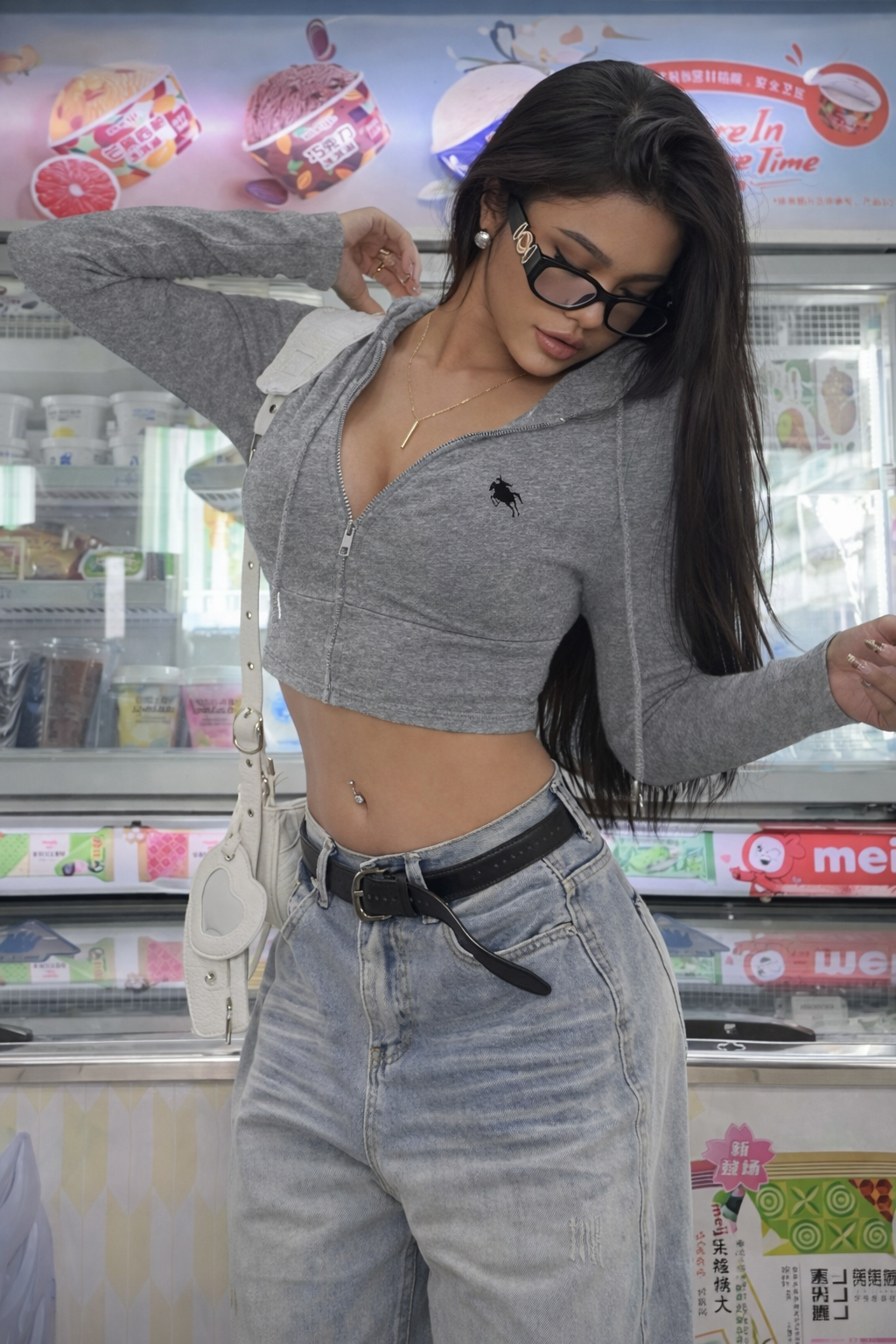 Women’s Floral Zip Hoodie – Fitted Autumn/Winter Casual Sweatshirt