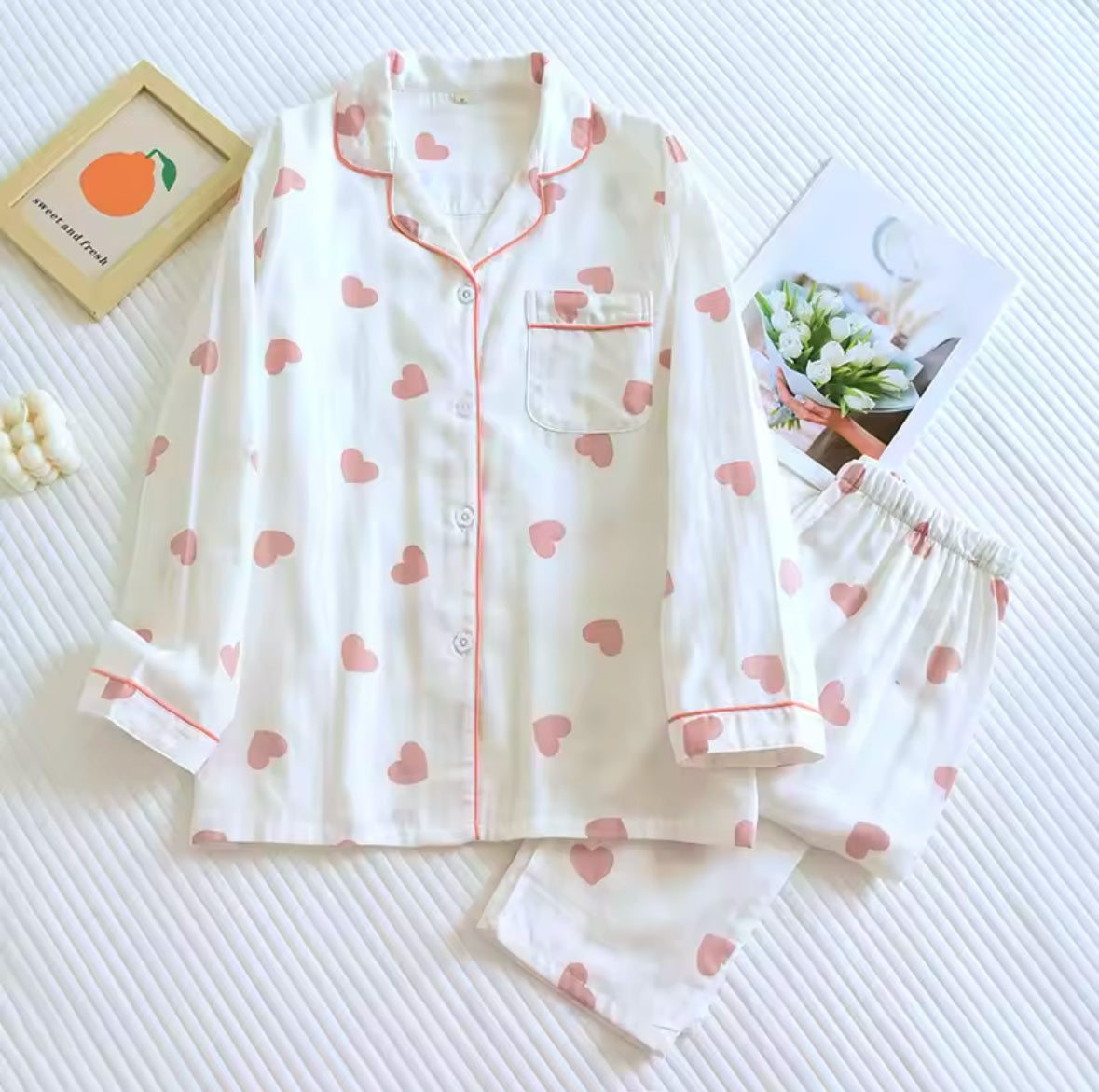 New Spring & Autumn 100% Cotton Pajama Set for Women – Long Sleeve & Pants, Cozy & Stylish Homewear