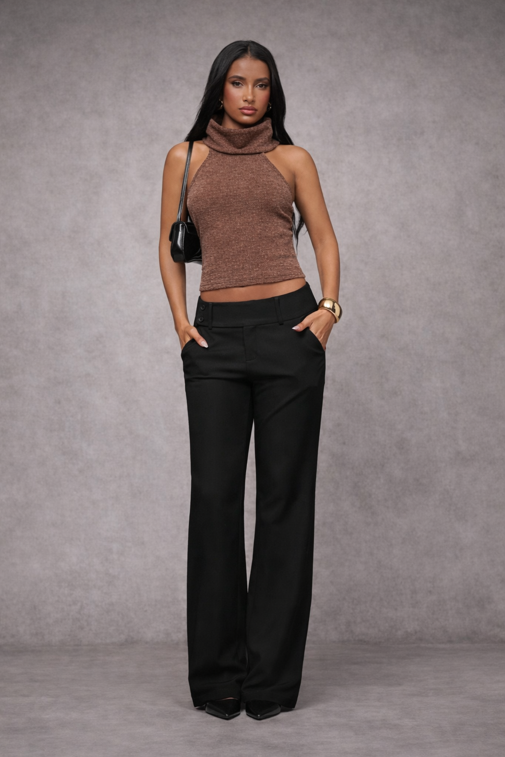 Women’s Low-Waist Black Casual Pants – Everyday Essential - UltraChic