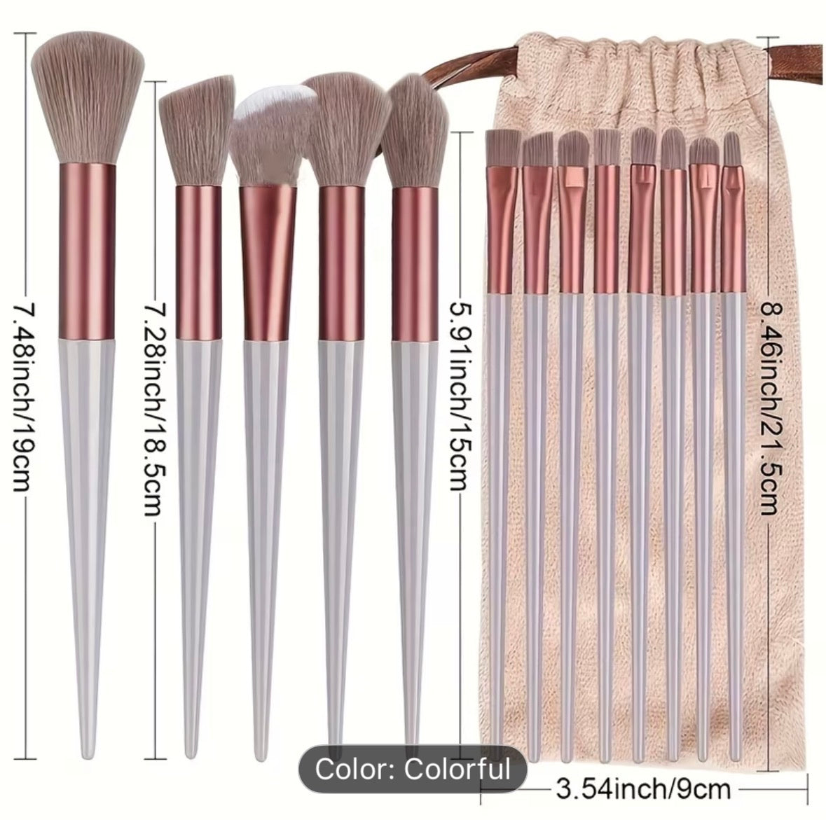 13-Piece Professional Makeup Brush Set – Soft Eye Shadow, Foundation & Blush Brushes for Flawless Makeup