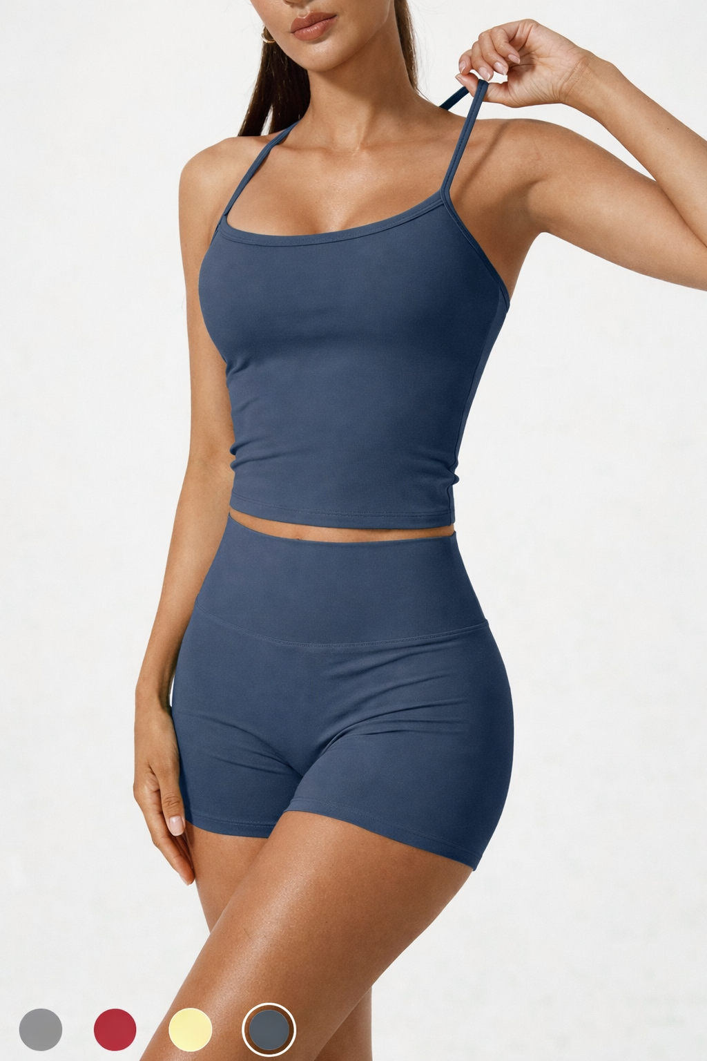 Women’s 2 Piece Halter Backless Yoga Set – Nude Feel Sculpting Fitness Outfit Spring Summer Activewear