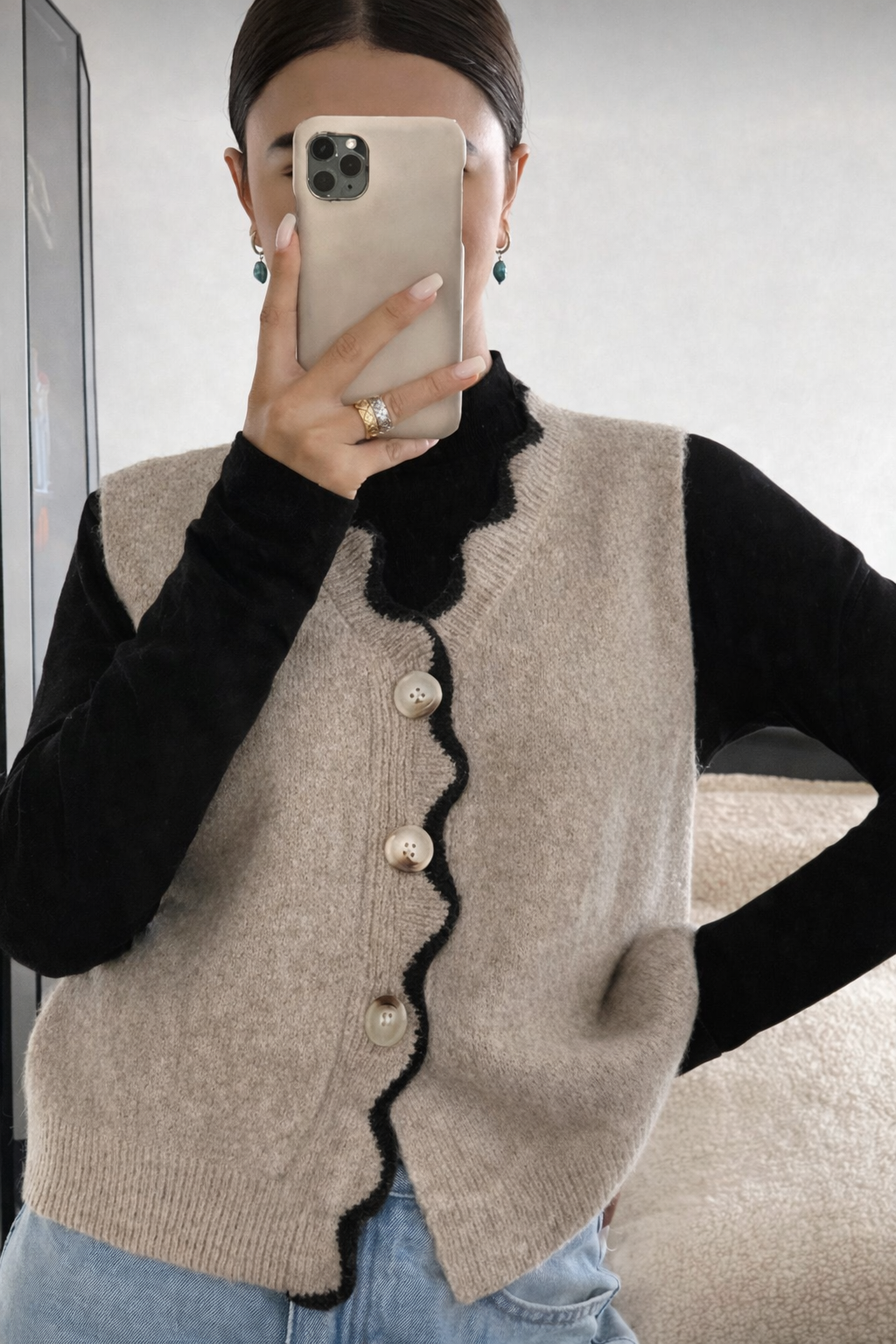 Women’s Leopard Knit Vest – Elegant Autumn/Winter Sleeveless Office Layer