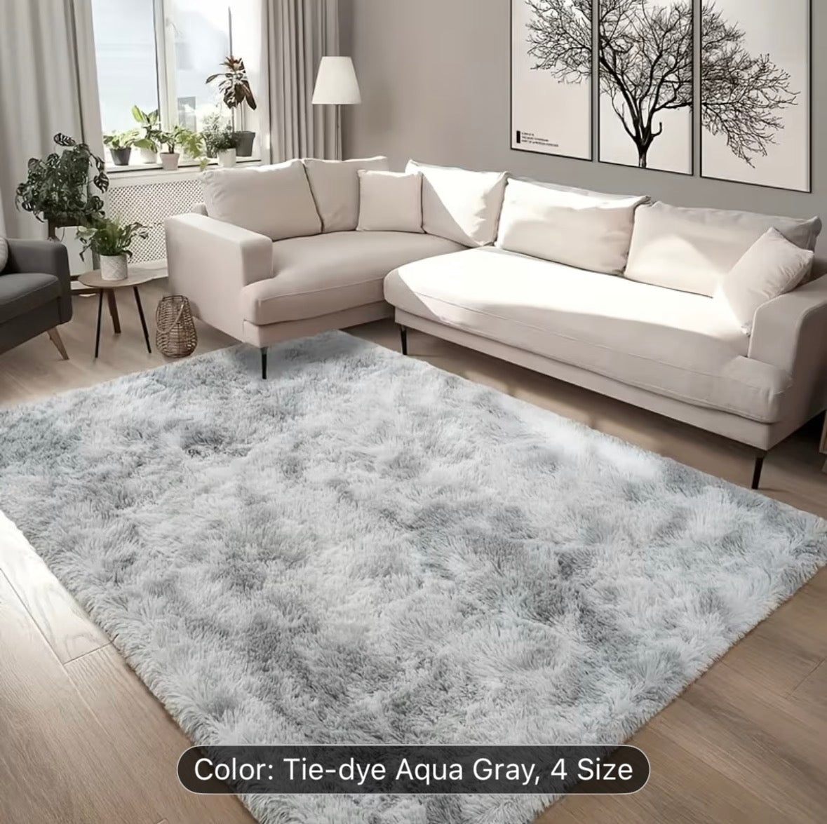 Plush Rectangular Area Mat – Soft Fluffy Non-Slip Rug for Living Room, Bedroom & Office – Easy-Clean Polyester Home Decor