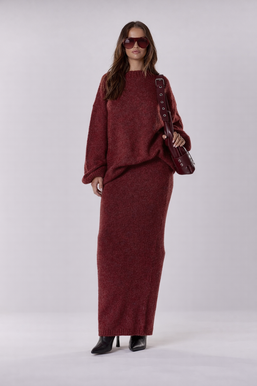 Oversized Knit Jumper & Maxi Skirt Set – Cool Girl Winter Look - UltraChic