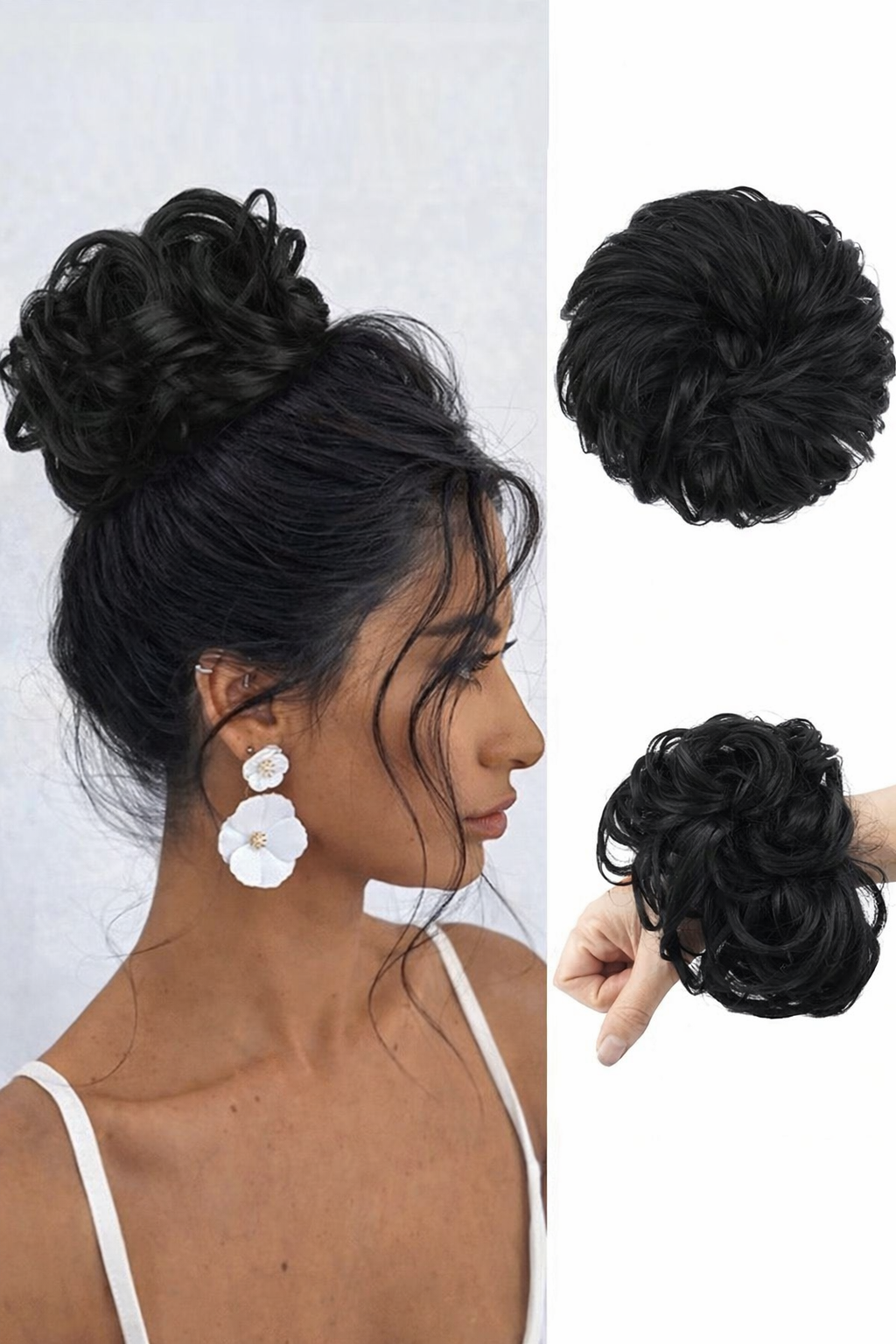 Messy Bun Hair Piece Scrunchie – Wavy Curly Synthetic Chignon Ponytail Thick Updo Hair Extension for Women - UltraChic