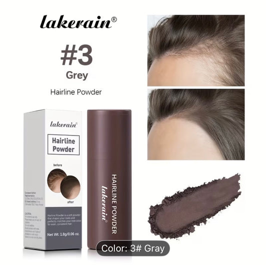 Lakerain Hairline Powder Stick – Instant Hairline & Gray Root Coverage, Waterproof, Long-Lasting, Natural Finish for All Hair & Skin Tones
