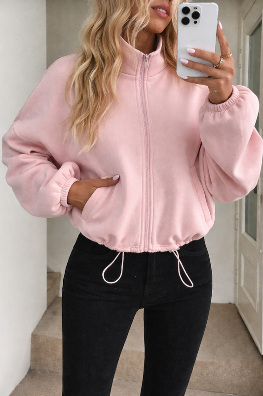 Women’s Leopard Print Zip-Up Fleece Sweatshirt – Warm Autumn Winter Casual Wear