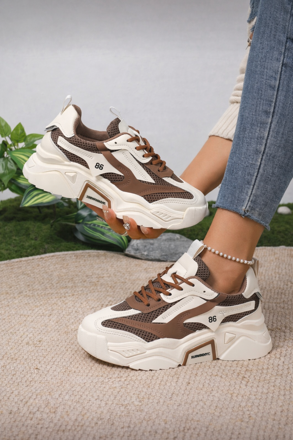 Women’s Thick Sole Platform Sports Shoes – Lightweight Outdoor Sneakers for Spring & Autumn