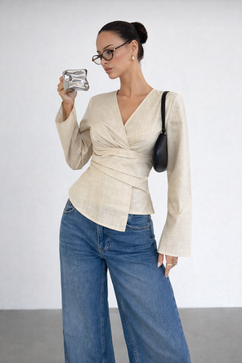 Women’s Striped Ruffle Asymmetric Blouse – Elegant Spring Office & Chic Casual Top - UltraChic