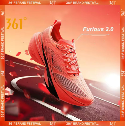 361° Furious 2.0 Carbon Plate Running Shoes | Unisex Marathon Racing Sneakers with Rebound Cushioning – Model 672432201