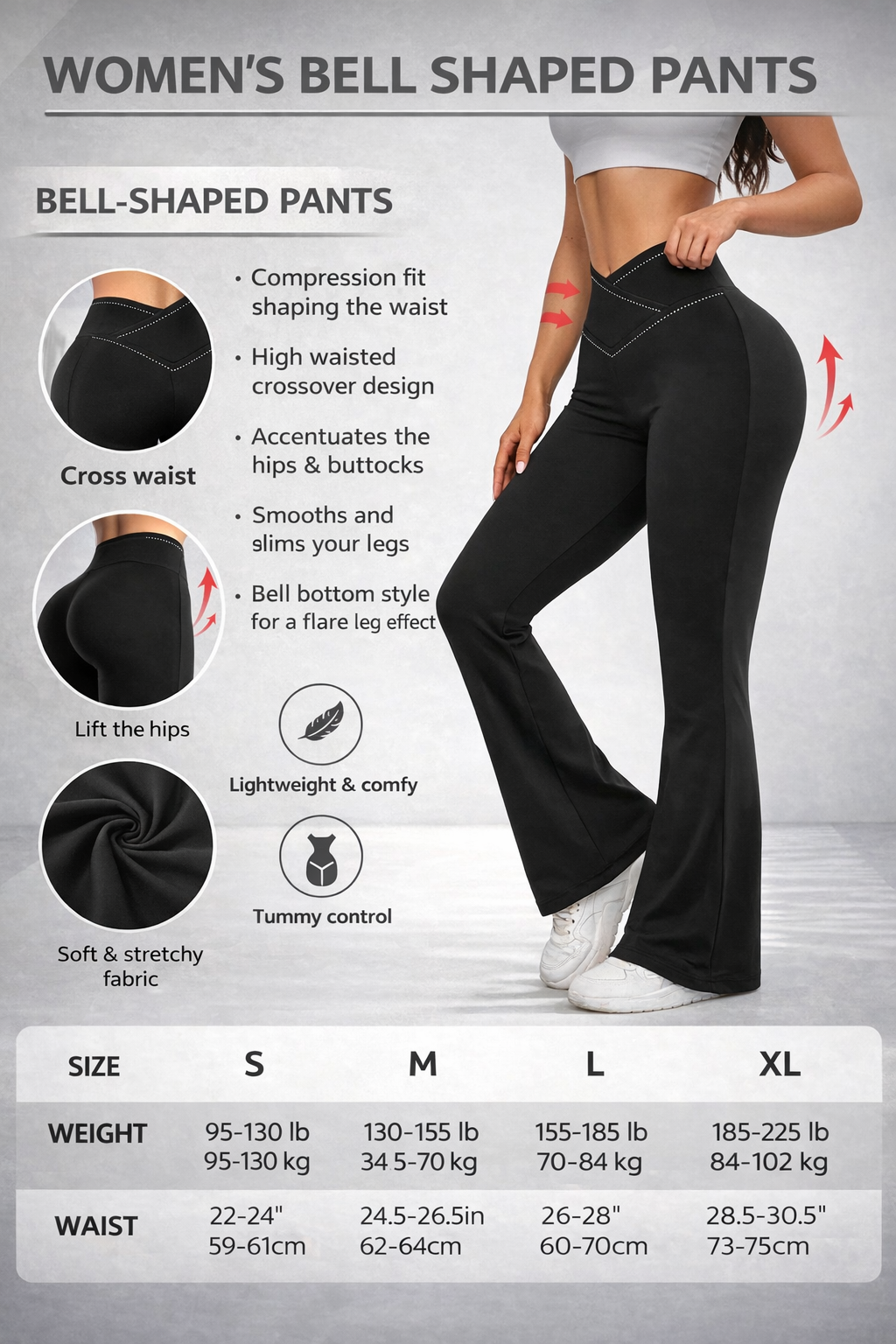 Women’s Criss-Cross Waist Flare Pants – Sculpting All-Season Activewear - UltraChic