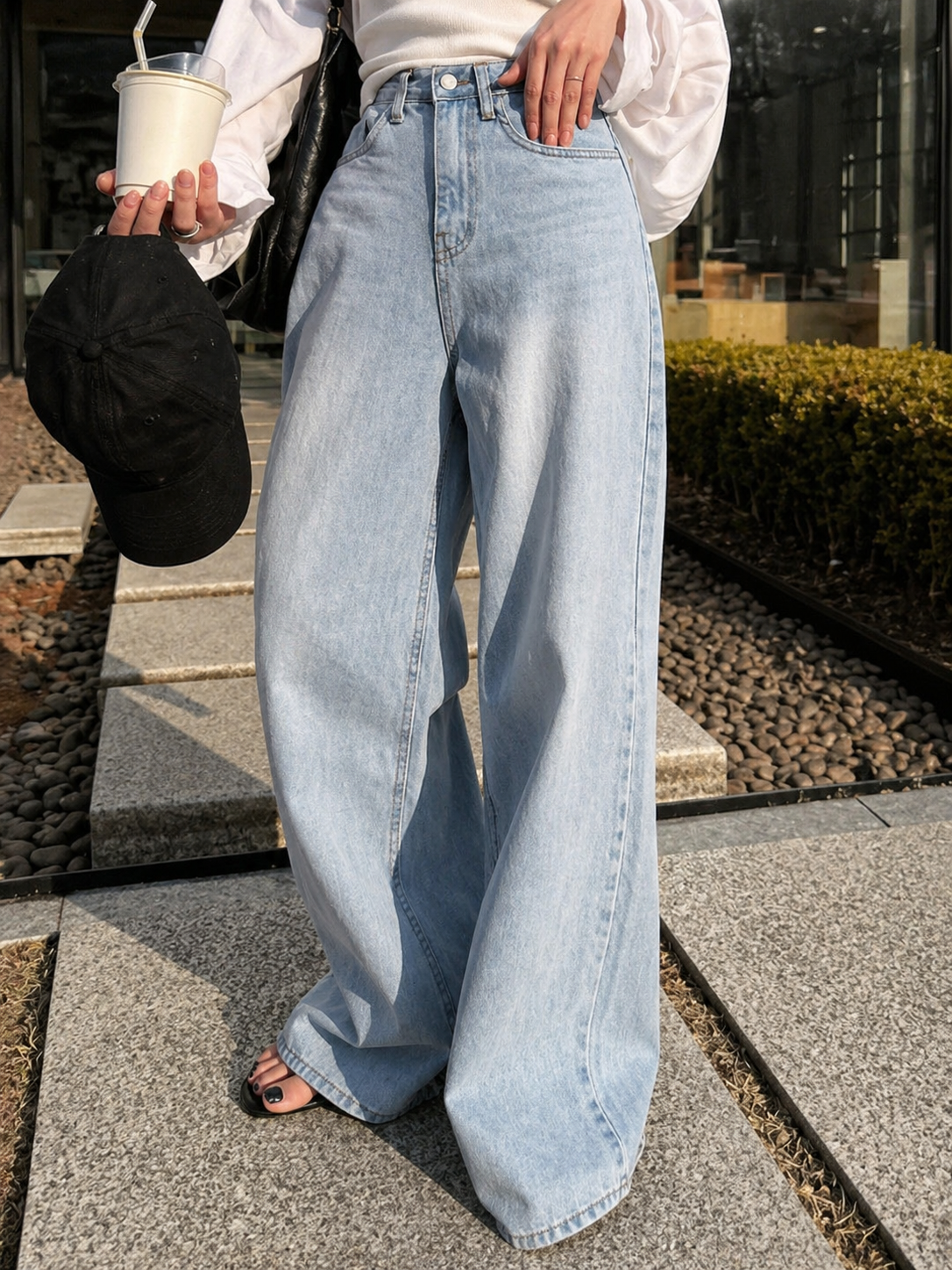 Wide Leg Jeans Relaxed Fit Effortless Street Style Look Summer Women