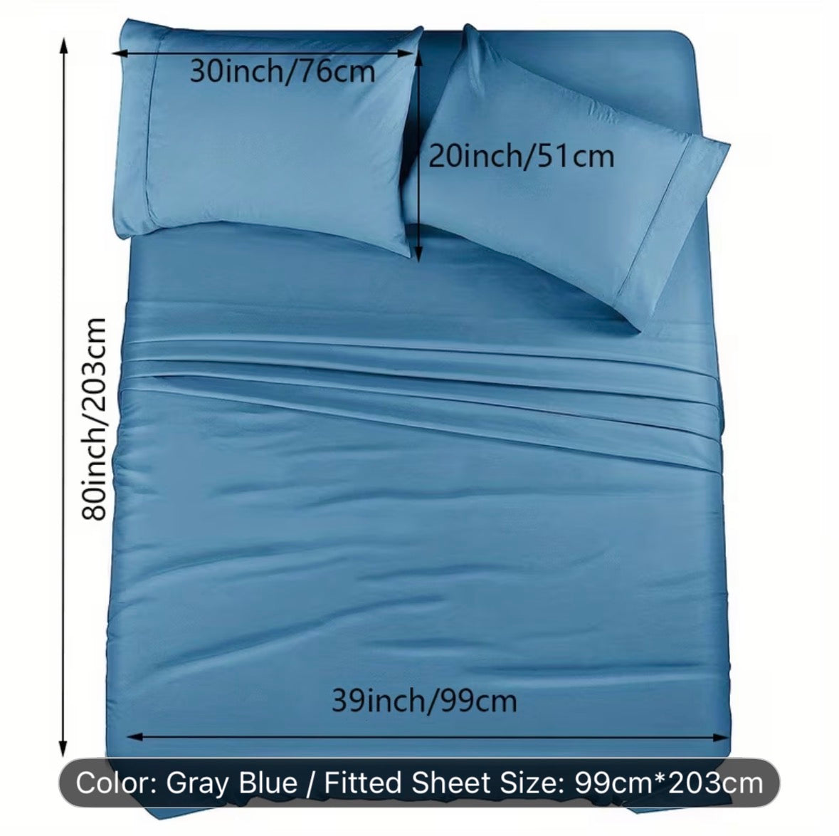 Queen Size 4-Piece Sheet Set – Breathable Cooling Bed Sheets, Hotel Quality Ultra-Soft Wrinkle-Free Bedding