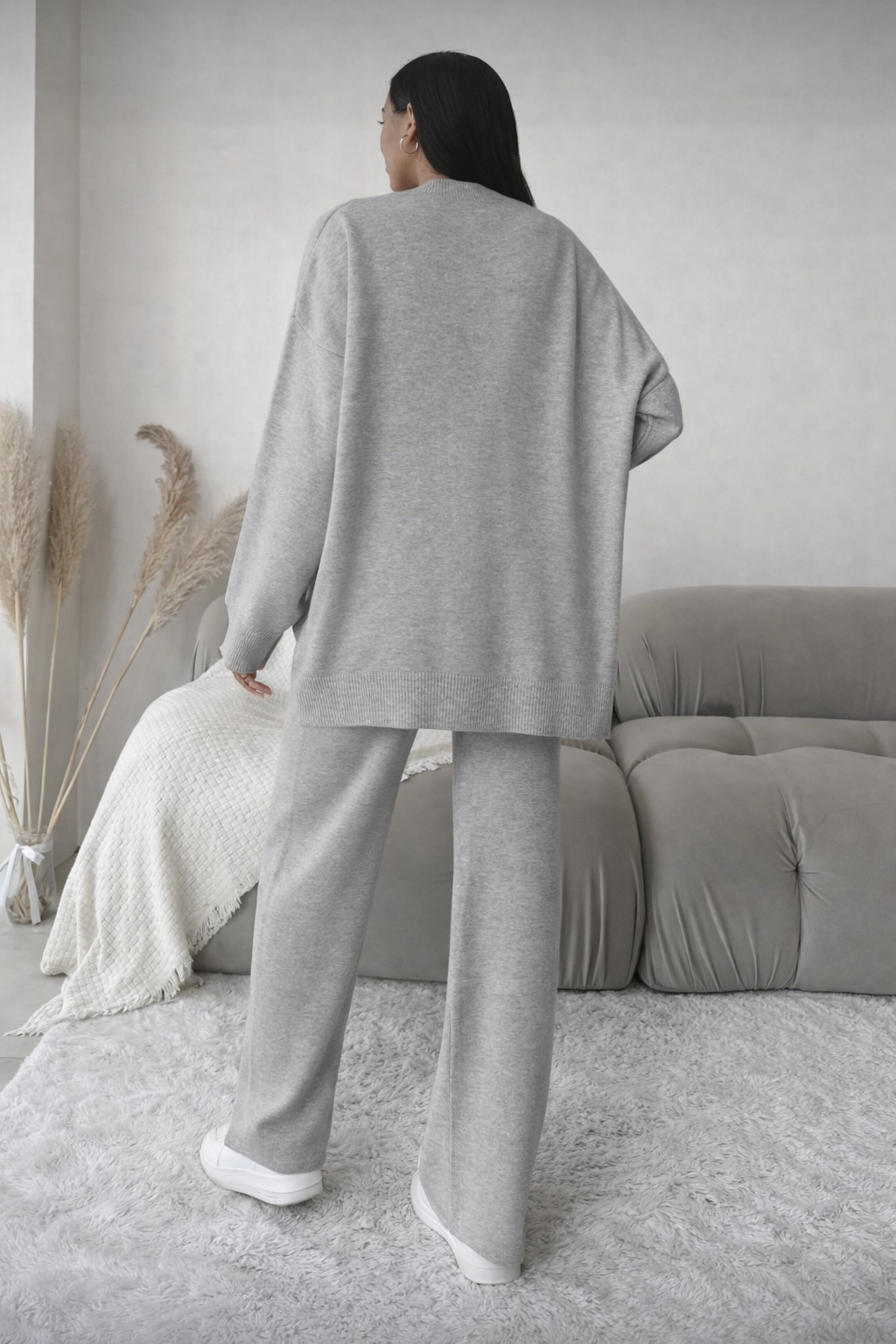 Women’s Button Front Knit Two-Piece Set – Cozy Winter Minimal Outfit - UltraChic