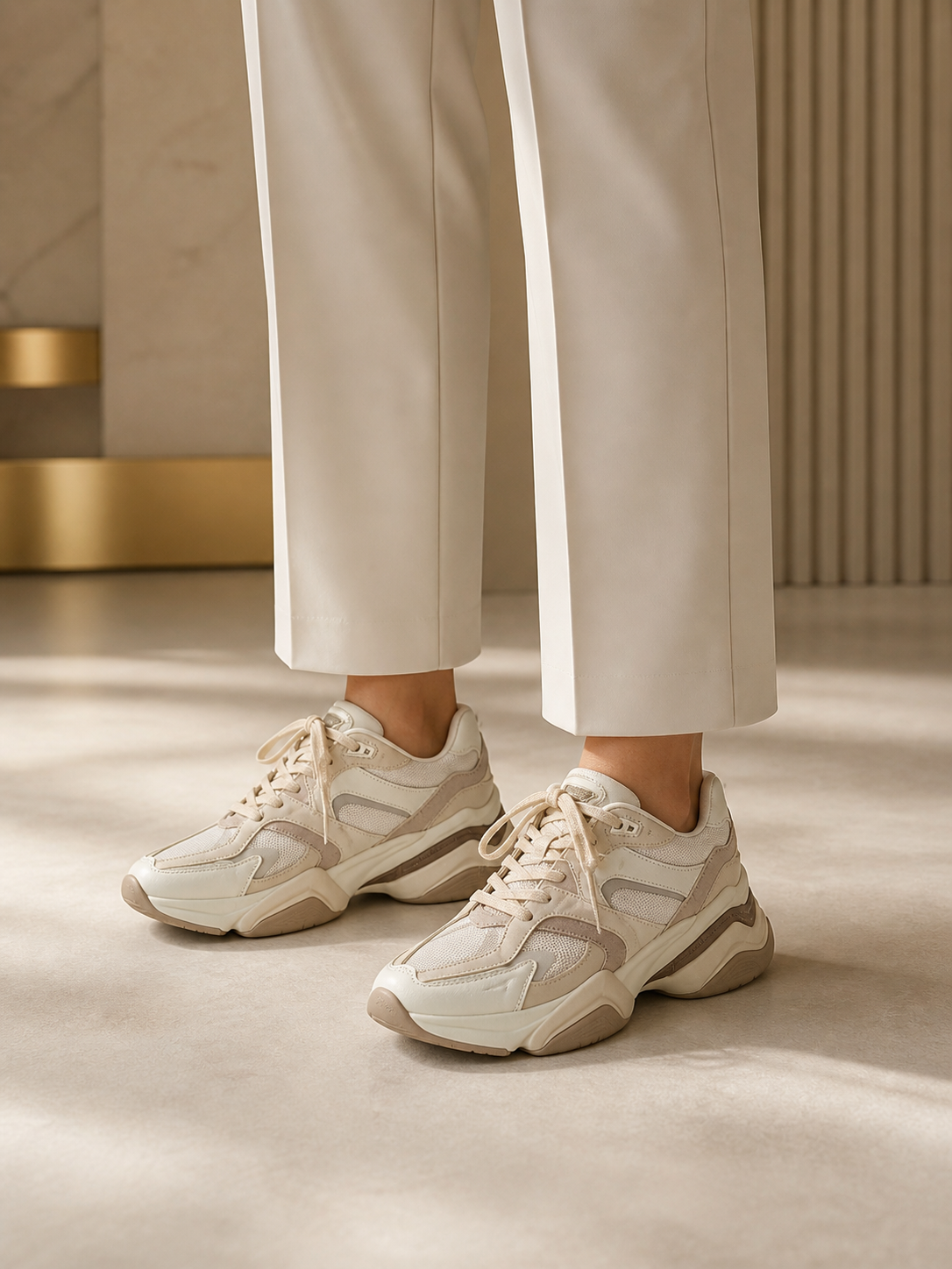 Chunky White Sneakers Ultra Comfort Clean Elevated Look All Season Women - UltraChic