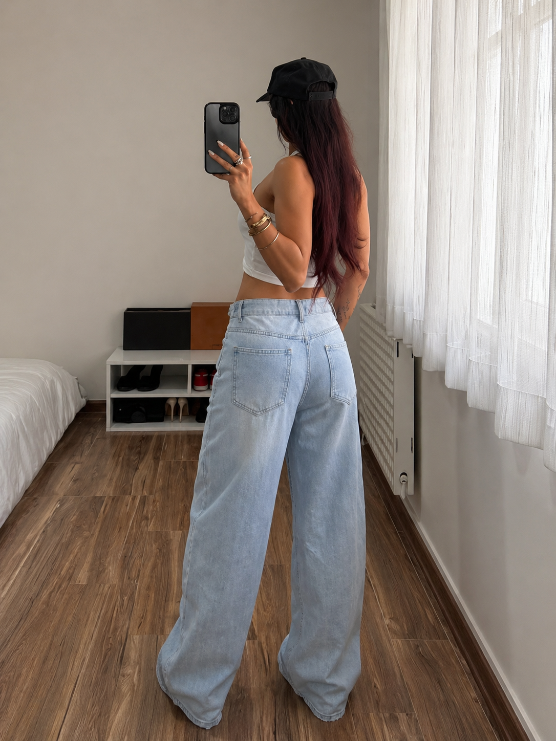 Baggy Wide Leg Jeans High Waist Loose Fit Street Style Effortless Cool Look All Season Women
