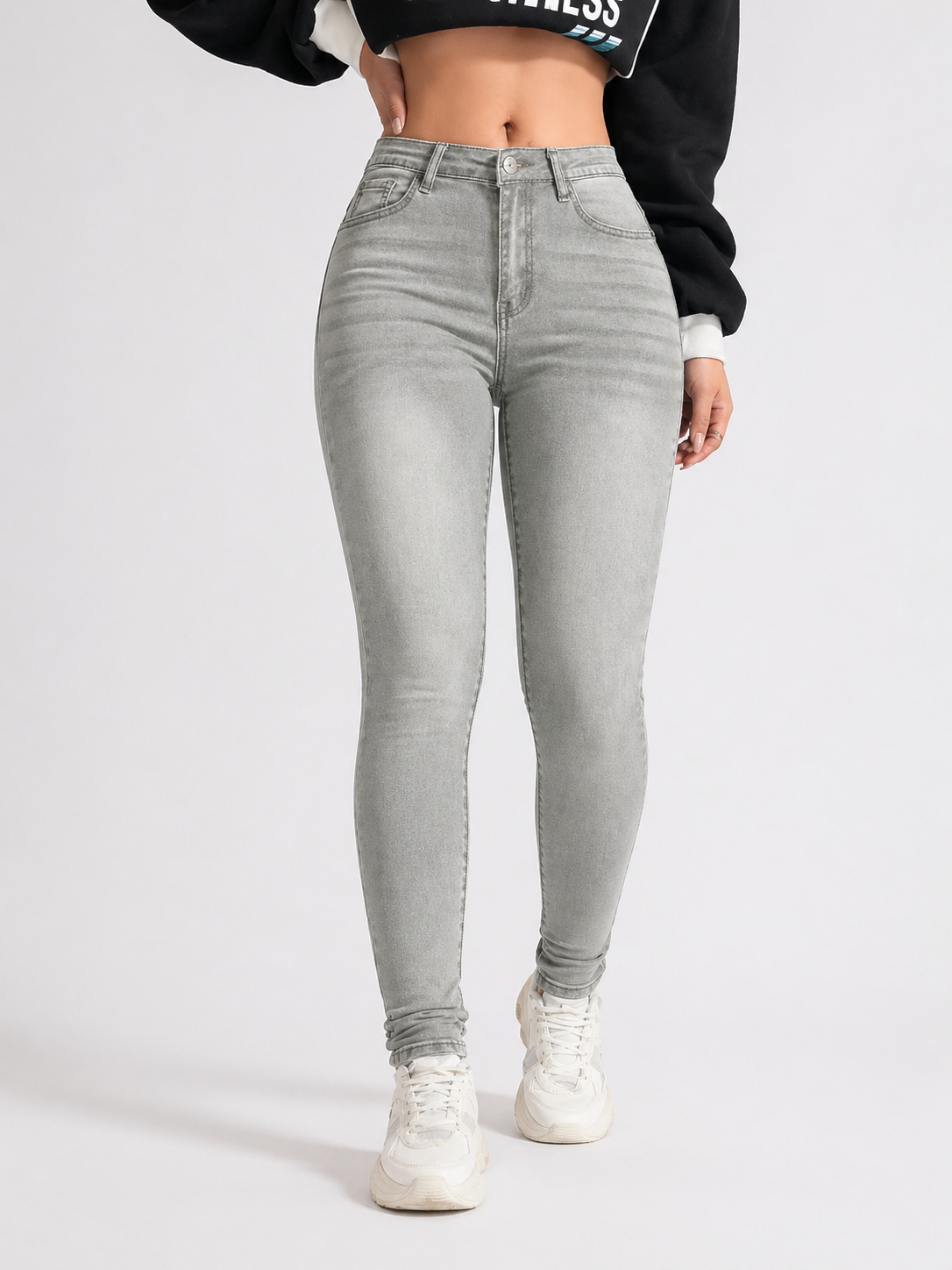 Skinny Denim Jeans High Waist Sculpting Fit Flattering Body Shape All Season Women