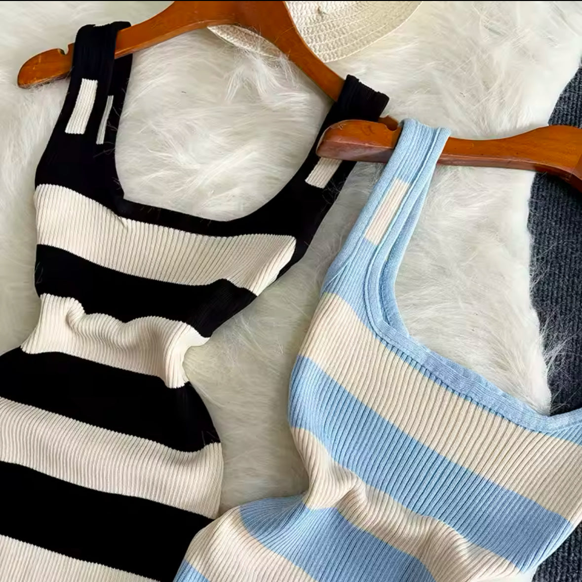 2025 Stripe Summer Bodycon Dress with Elastic Split – Sexy Beach Vacation Sundress for Women, Casual Slim Fit Maxi Long Dress