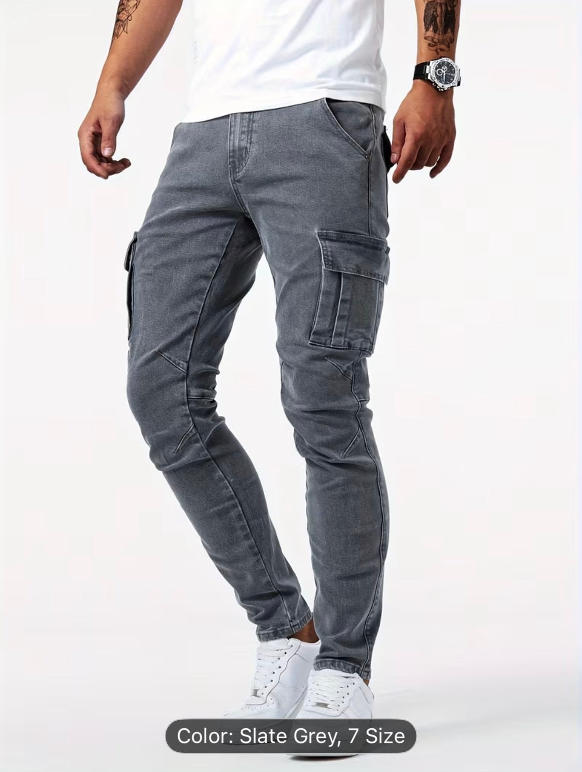 Men’s Slim-Fit Stretch Jeans with Multiple Pockets – Comfortable Street Style Denim for Everyday & All-Season Wear - UltraChic