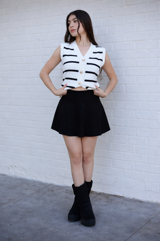 Women’s Elastic Waist Knit Mini Skirt – Casual Fall/Winter Essential