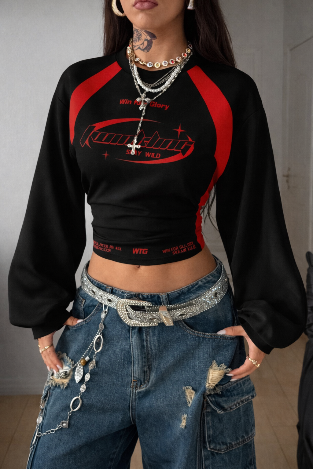 Women’s Asymmetrical Neck Pleated Sweatshirt – Cozy Fall Winter Casual Top