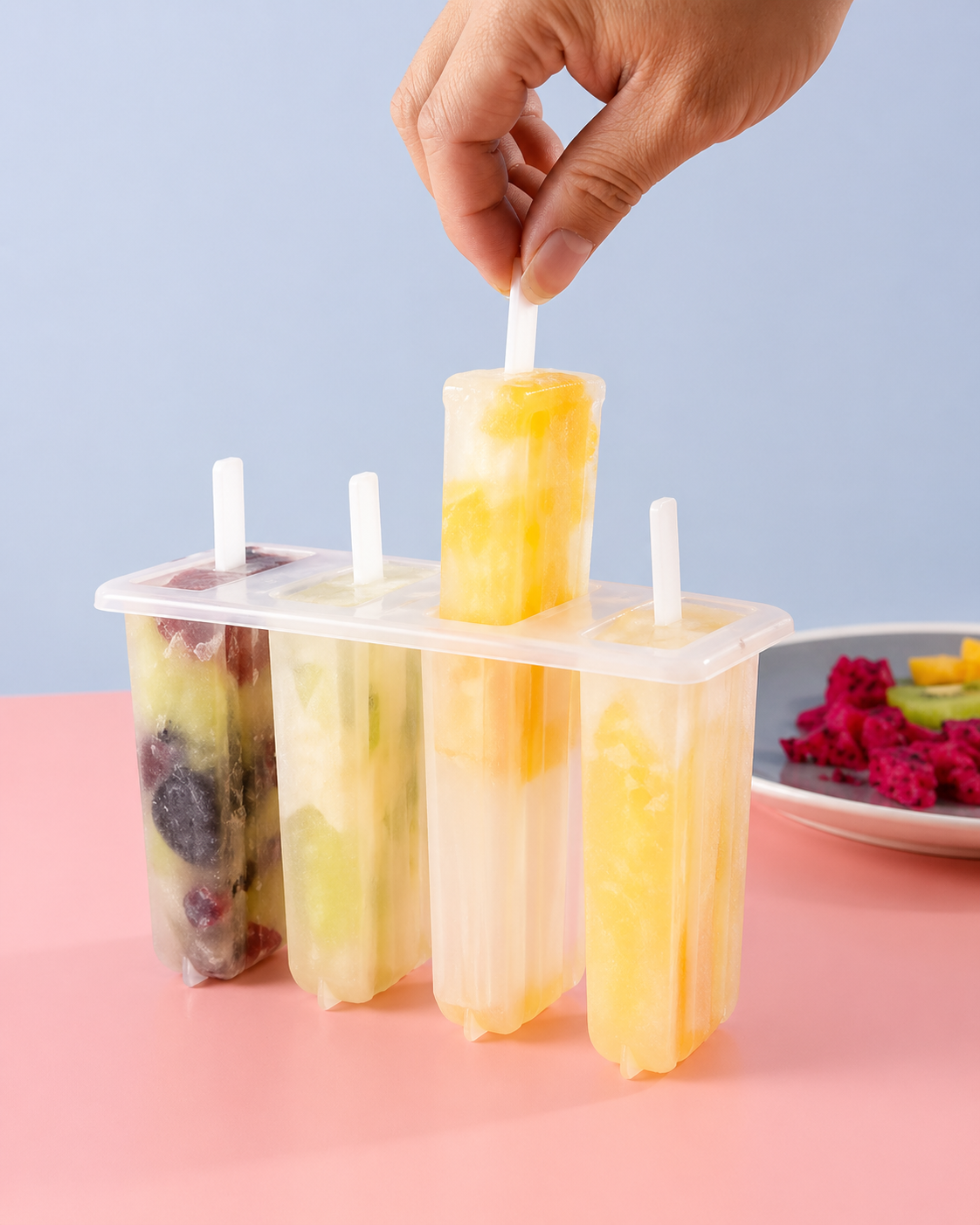 Popsicle Mold Set with Lid Reusable Easy Release Perfect Homemade Ice Cream Summer Family Kitchen - UltraChic