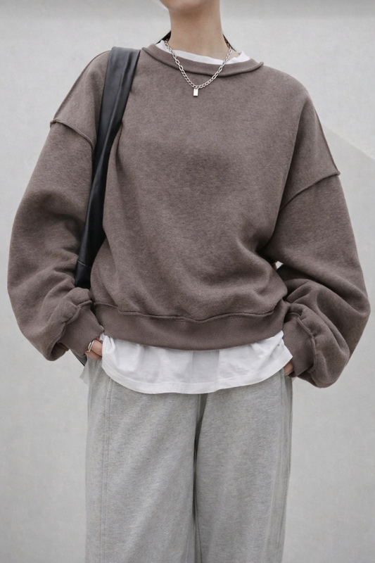 Women’s Stitch Detail Oversized Sweatshirt – Autumn Winter Casual Streetwear