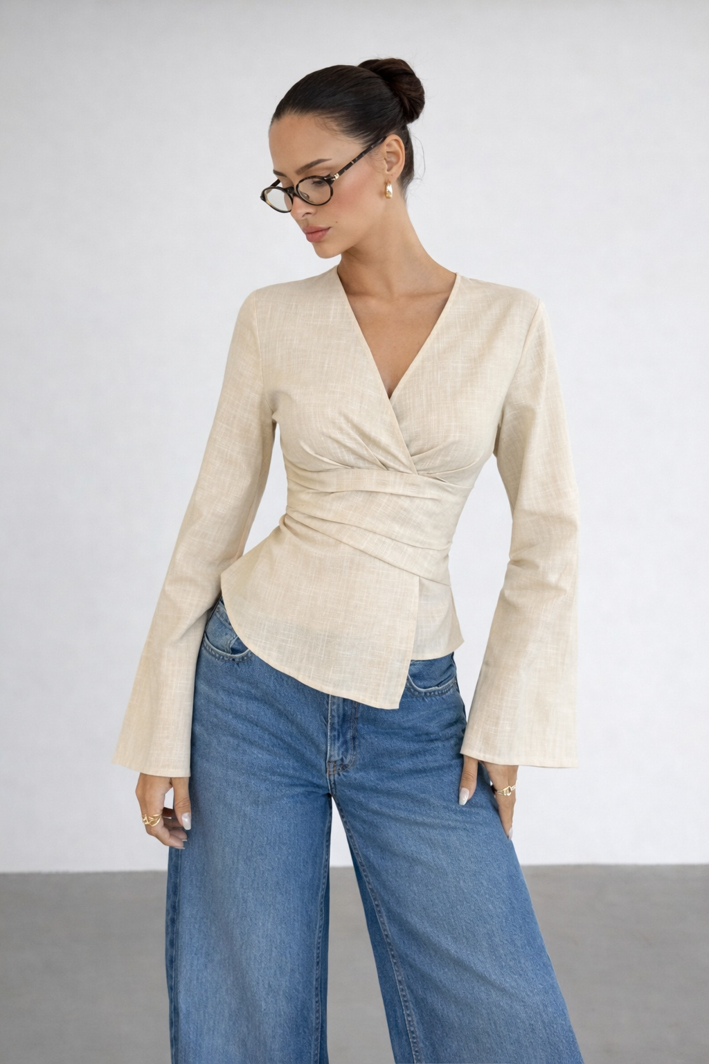 Women’s Striped Ruffle Asymmetric Blouse – Elegant Spring Office & Chic Casual Top - UltraChic