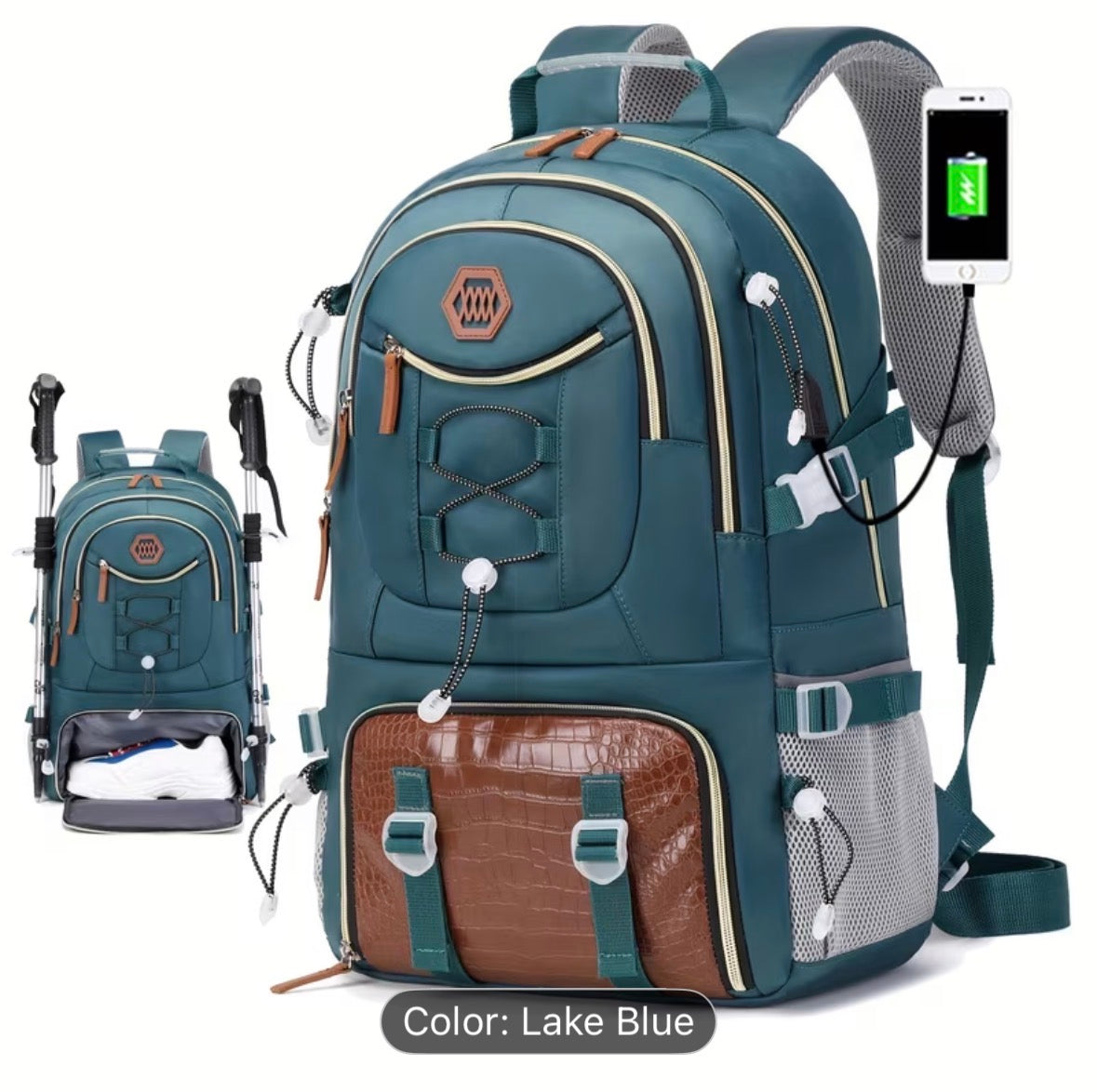 40L Large Travel Backpack for Men – Heavy Duty Hiking Backpack with Laptop Compartment & Shoe Storage - UltraChic