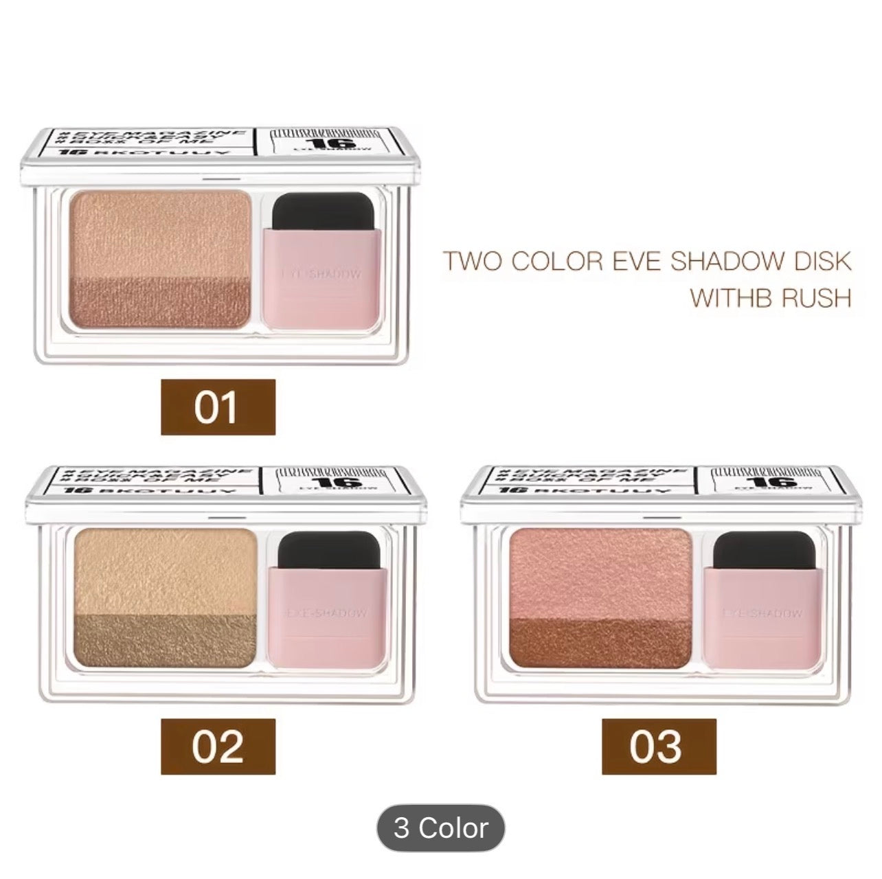 Womens Shimmery Dual Tone Eyeshadow Palette Long Lasting Waterproof Easy Blend Makeup for Party Glam Look 💖