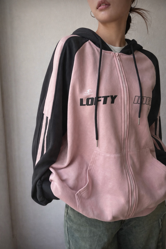 Women’s Color-Block Zip-Up Hoodie – Casual Fall Streetwear Jacket