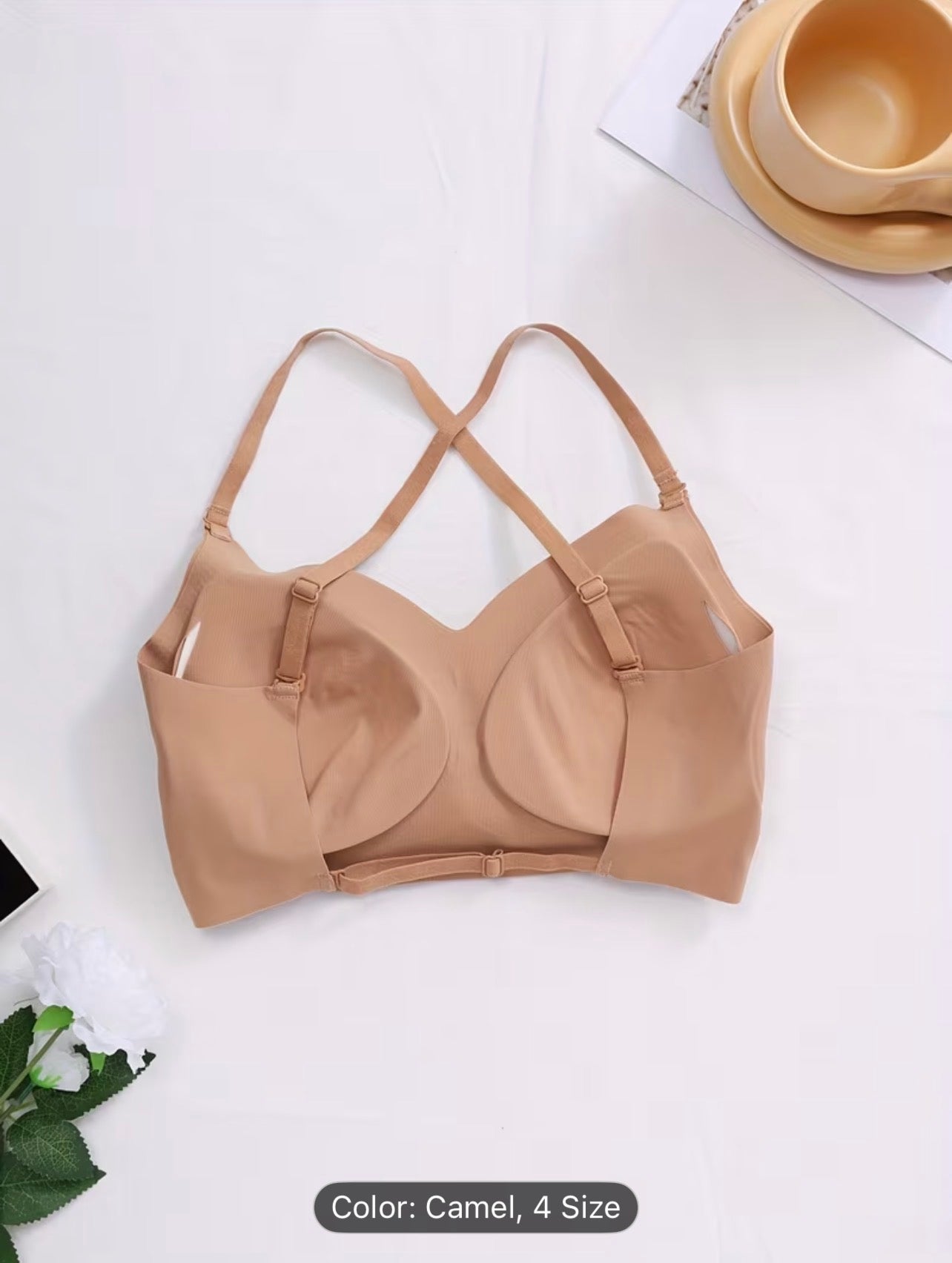 Womens Backless Seamless Push Up Bra Breathable Removable Pads Summer Invisible Lingerie Top 💖