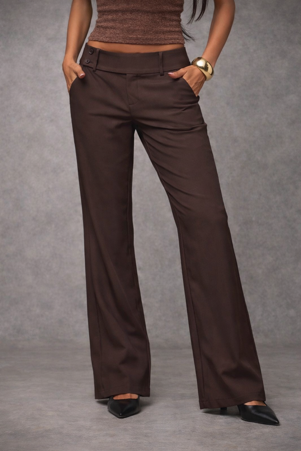 Women’s Low-Waist Black Casual Pants – Everyday Essential - UltraChic