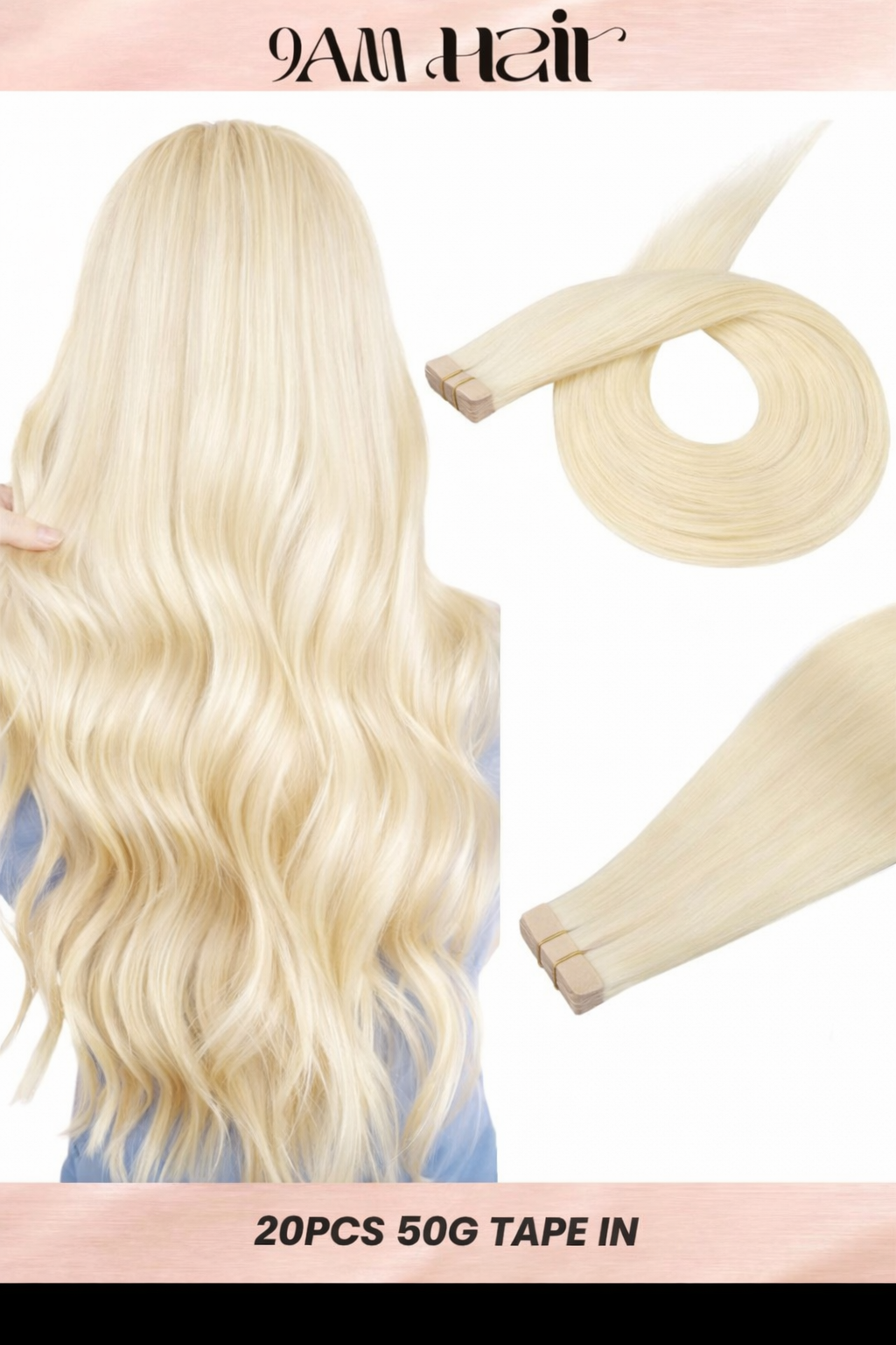 Tape In Human Hair Extensions Remy Straight – Invisible Seamless PU Tape Hair Extensions for Women Salon Quality