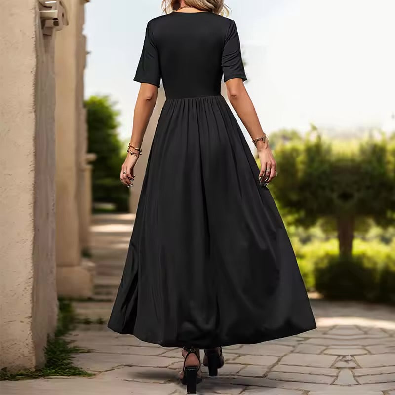 Effortless Glamour: SHEIN Burgundy Butterfly Sleeve Maxi Dress